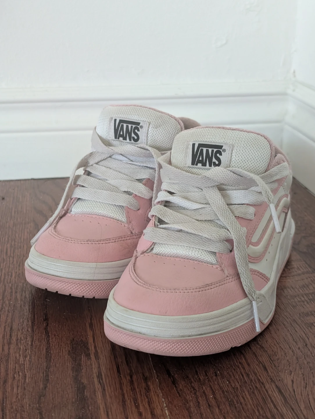 Vans Pink & White Skate Shoes 6.5 (women's size)