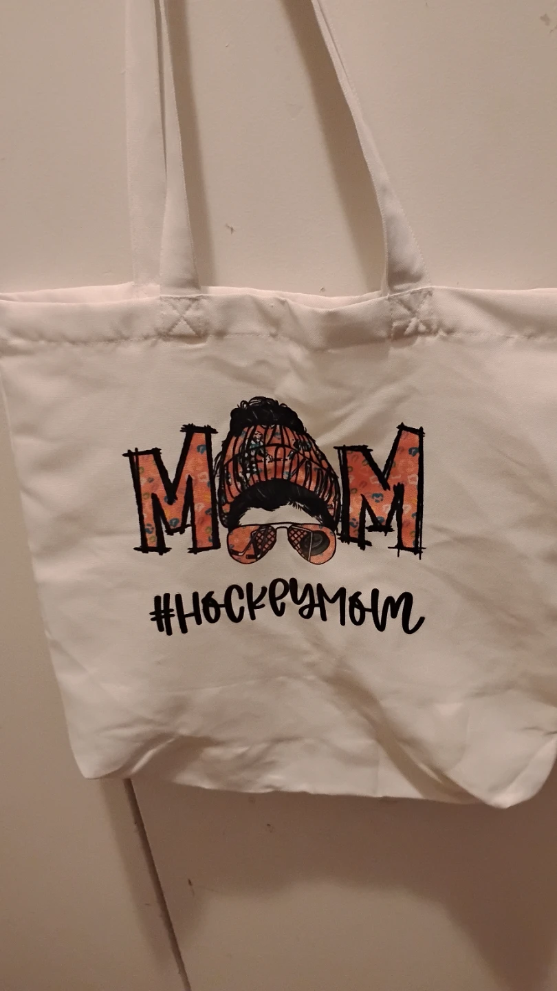 White Tote Bag "#HockeyMom" Graphic - photo 2