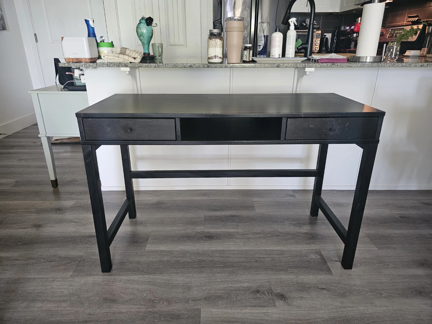 Black Ikea Wood Desk
