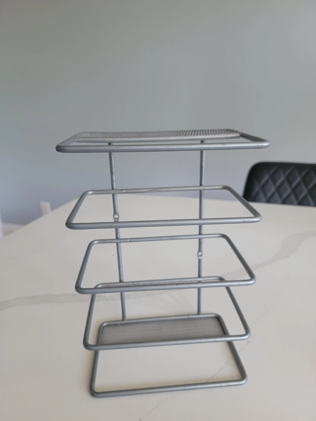 Silver 4-Tier Metal Organizer Stand