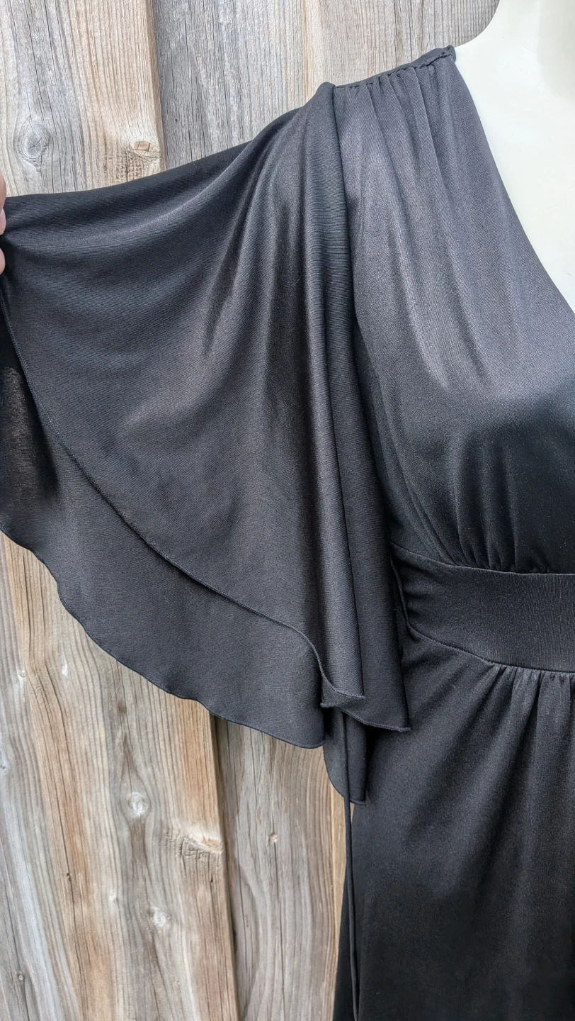 Black Ruffle Sleeve V-Neck Dress sz Med - photo 4