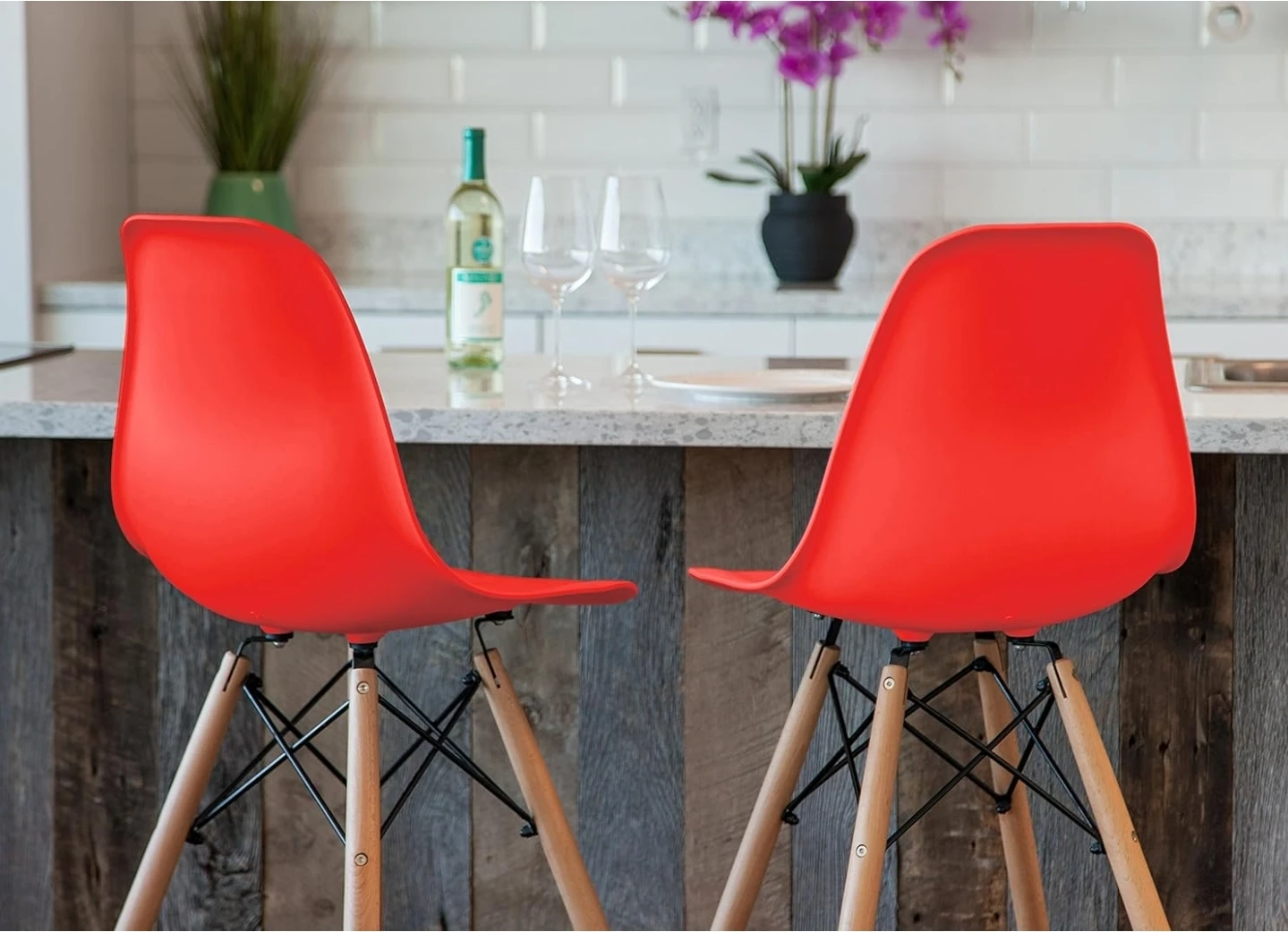 Pair of Red Bar Stools