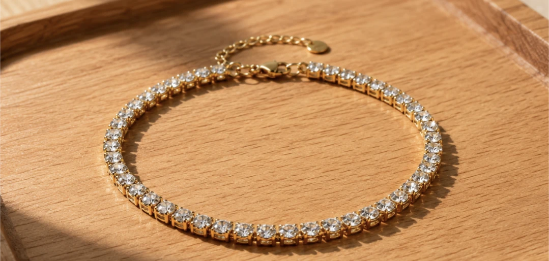 18K Gold Plated Tennis Bracelet — Waterproof, Non-Tarnish - photo 4