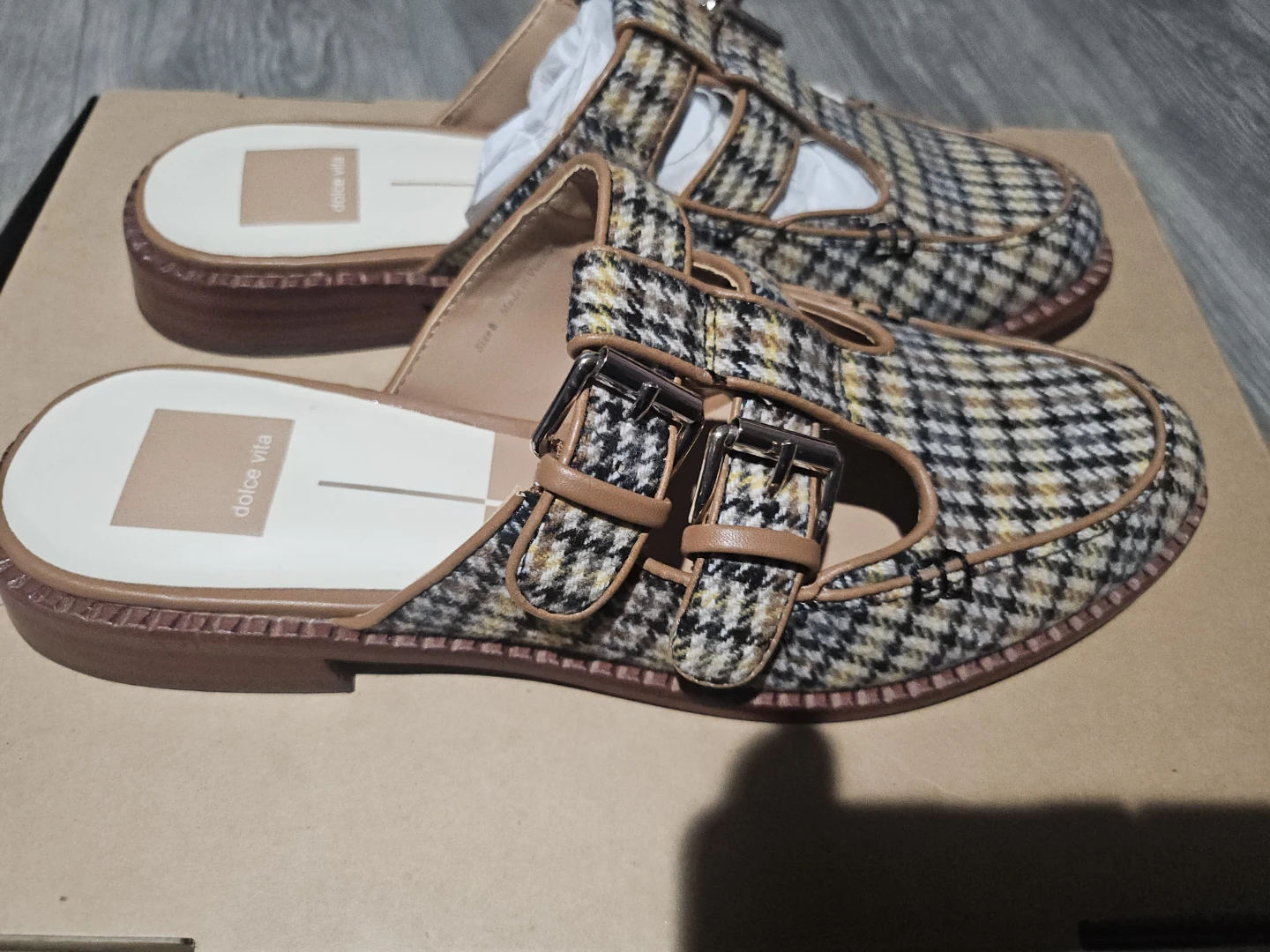 Dolce Vita Plaid Mule Loafers Size 8 - photo 3
