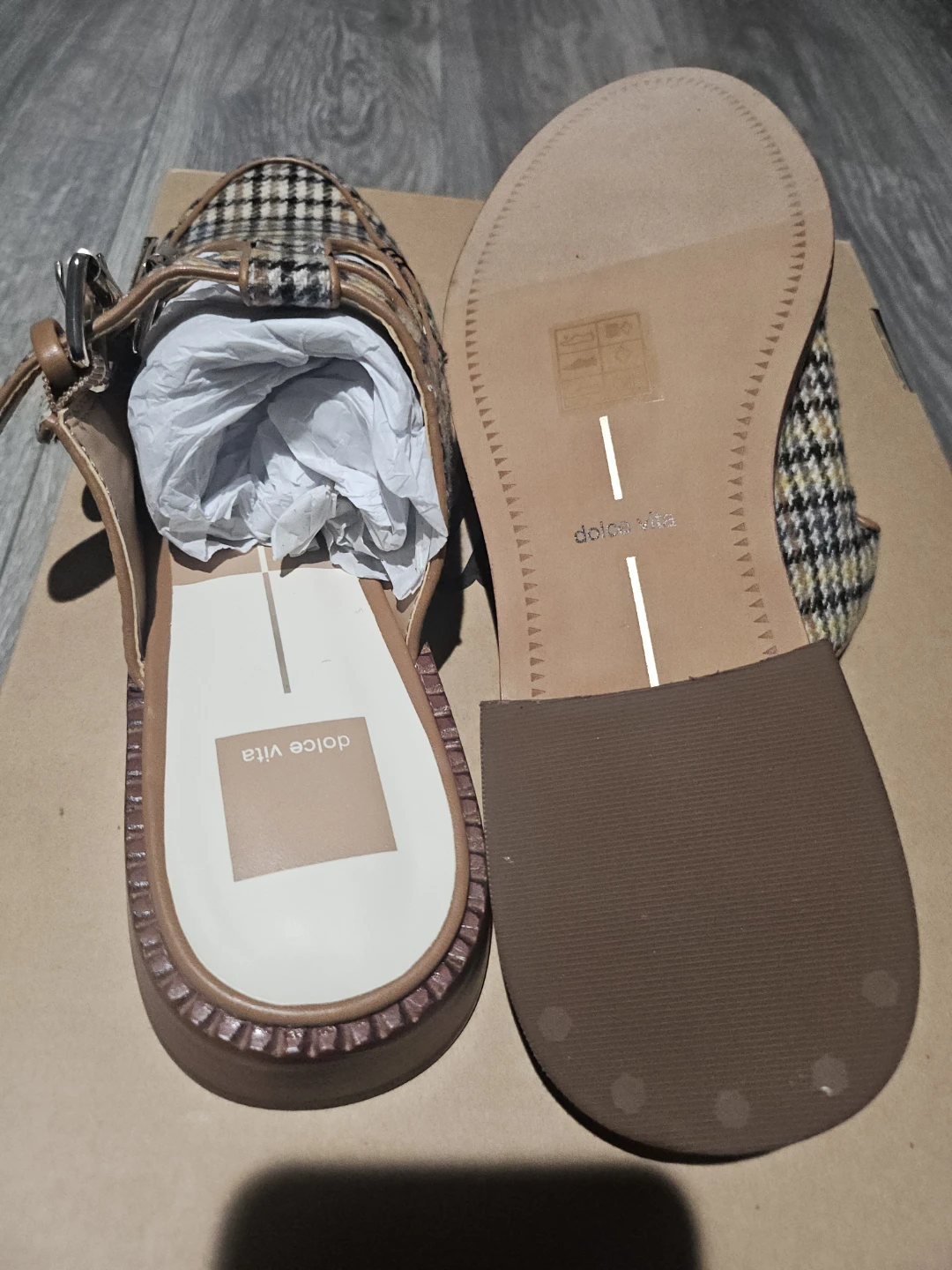 Dolce Vita Plaid Mule Loafers Size 8 - photo 5