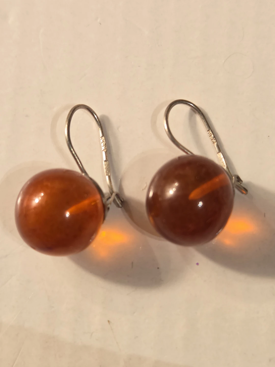 Amber Earrings with Sterling Silver Hooks