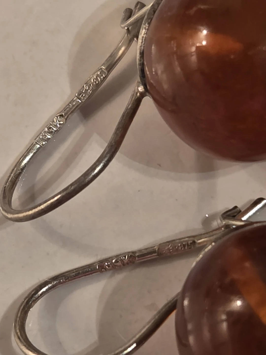 Amber Earrings with Sterling Silver Hooks - photo 3