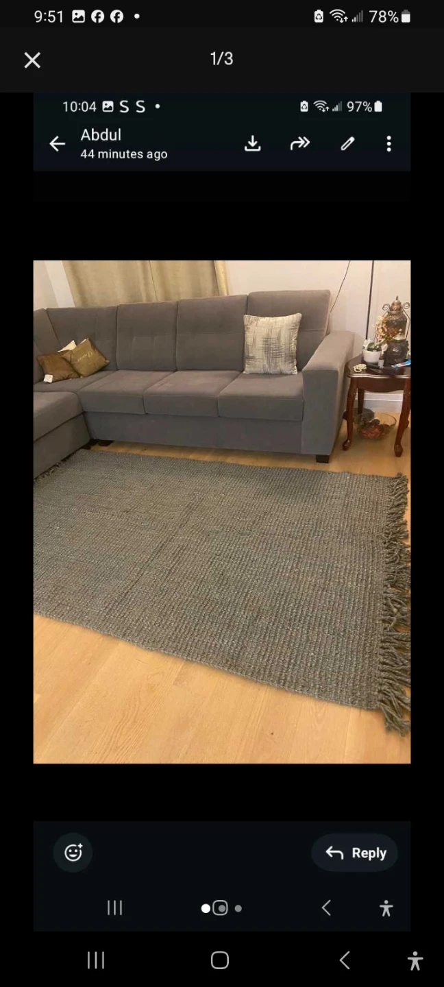Grey Area Rug with Fringe - photo 2