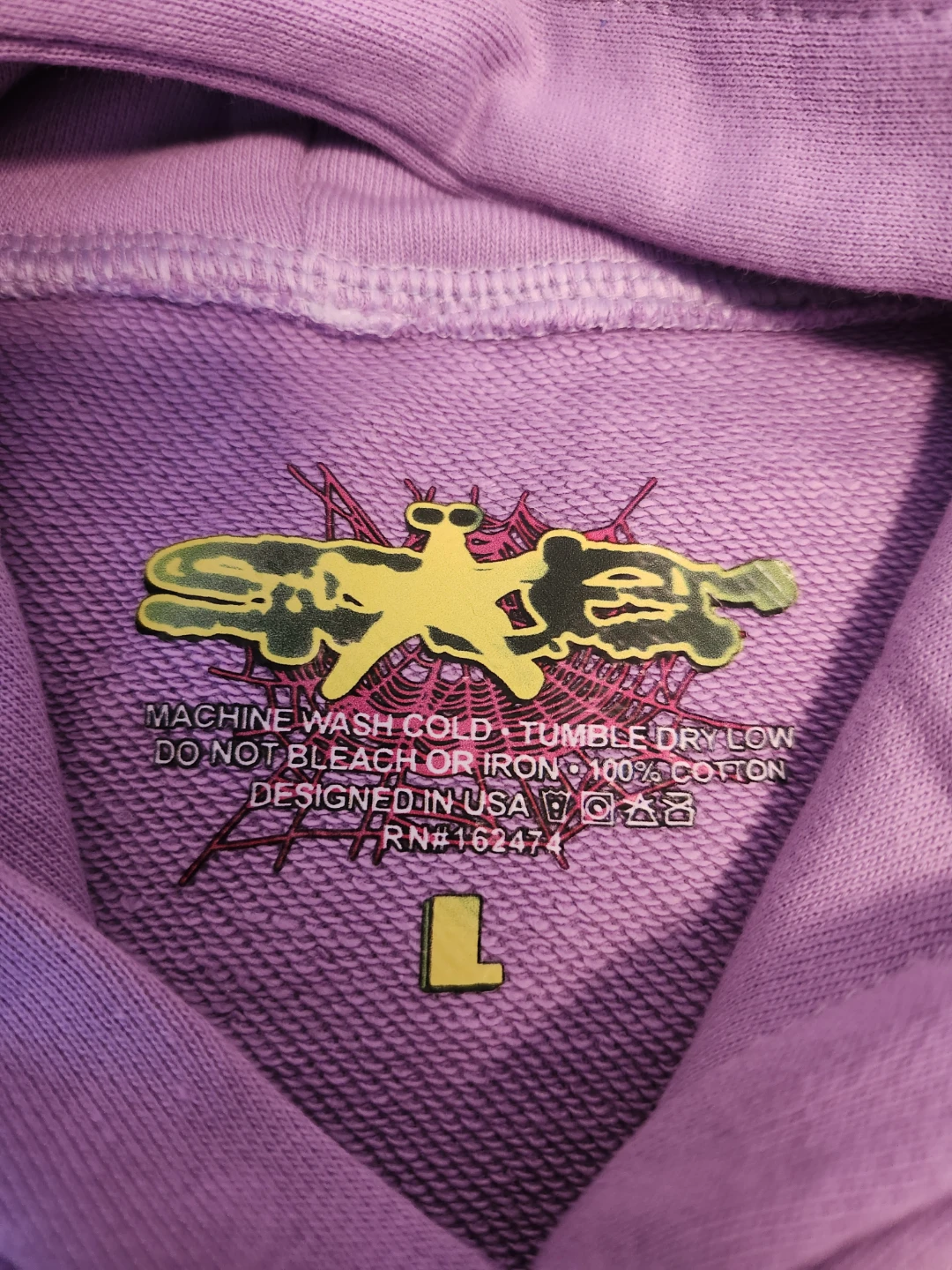 1:1 Spider Purple Hoodie Size L - photo 4