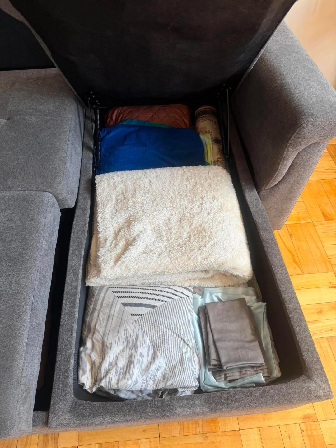 Grey Sectional Sofa with Storage - photo 3