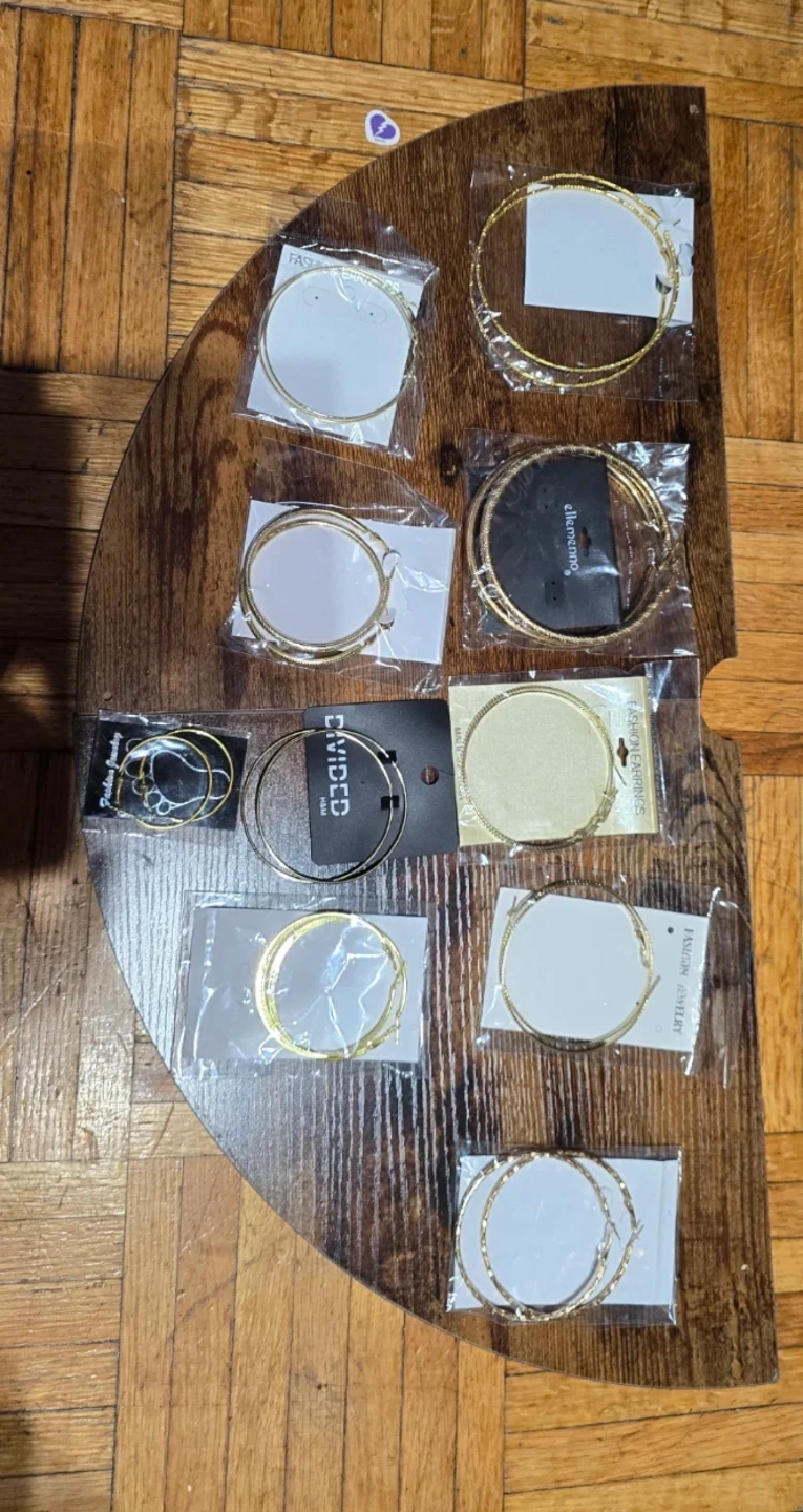 NEW $5 Mixed lot of gold-tone hoop earrings - photo 2