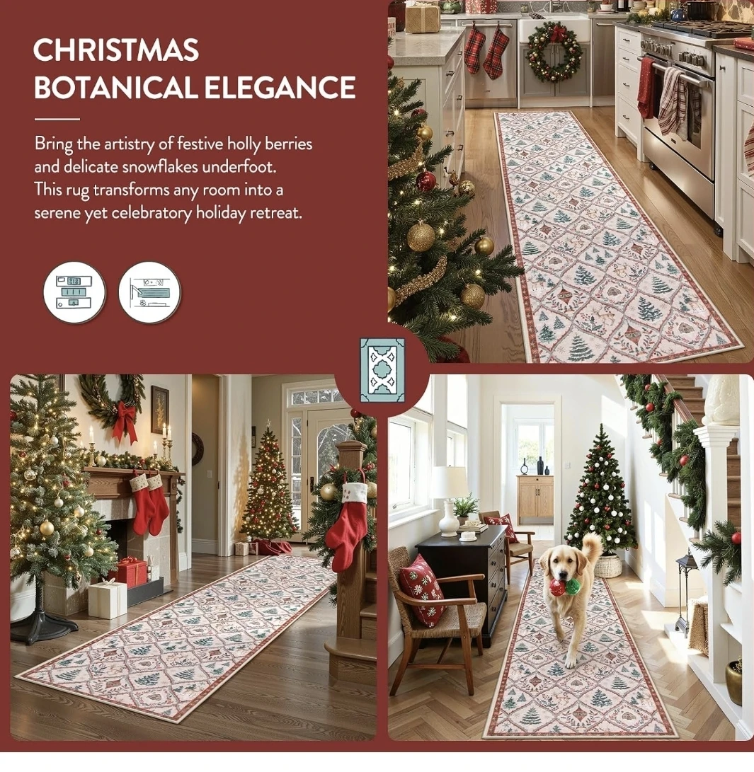 Lahome Christmas  Rugs, 2x8 Christmas Runner Rug - photo 5