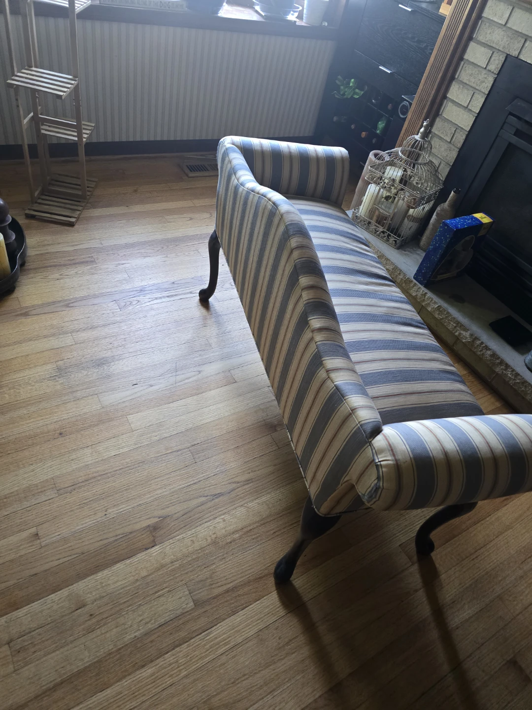 Striped Chaise Lounge Bench - photo 2