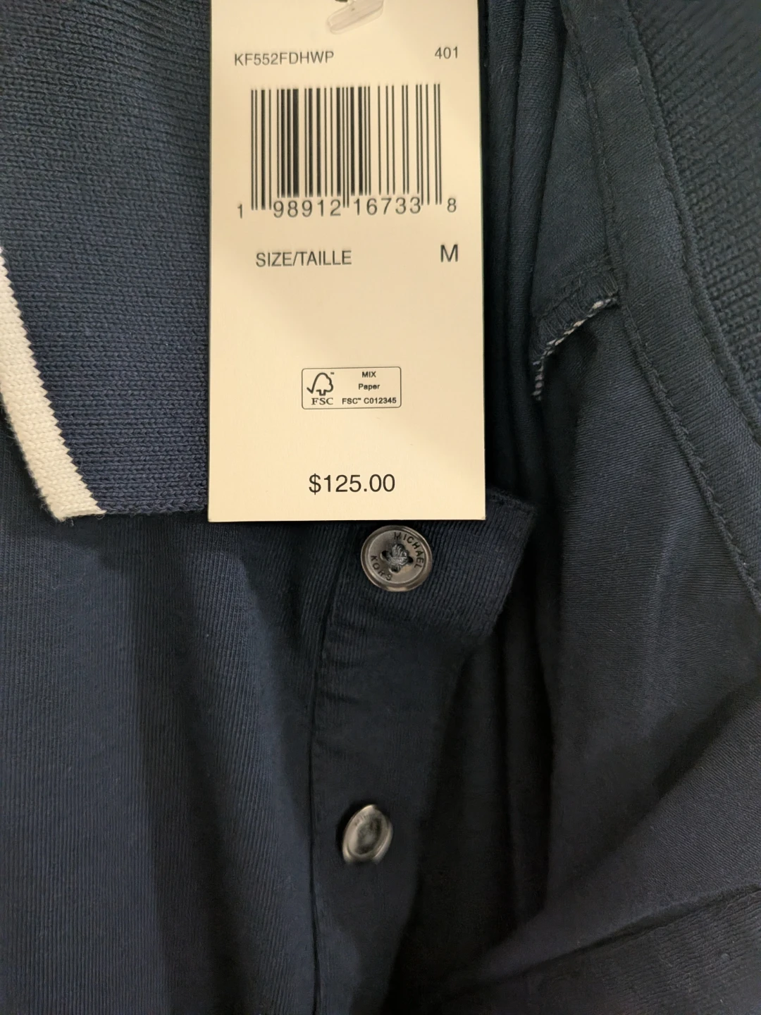 Michael Kors Men's Navy Polo T-Shirt Size M - photo 3