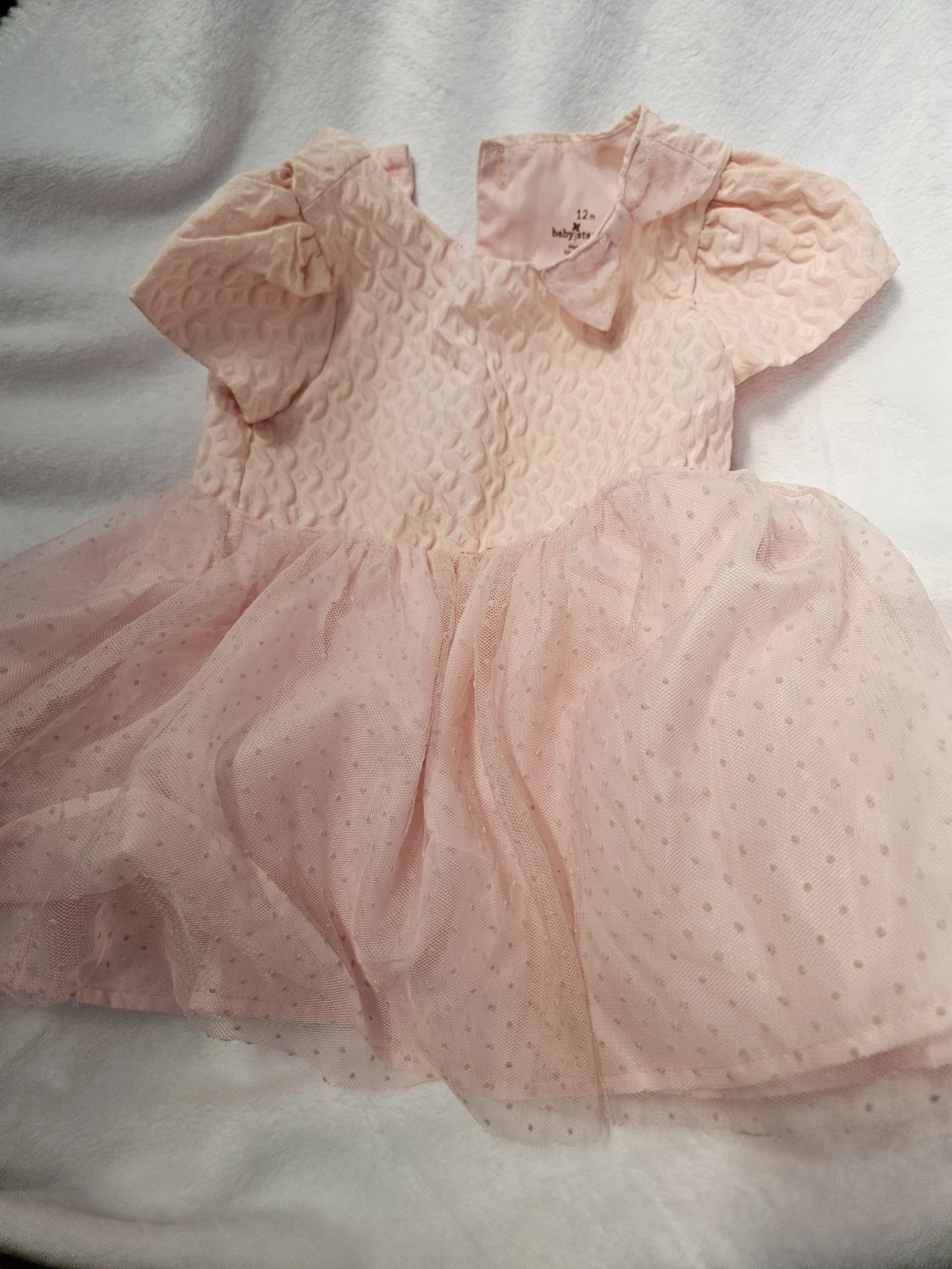 George Pink Polka Dot Fleece Set 6-12M, and dress
