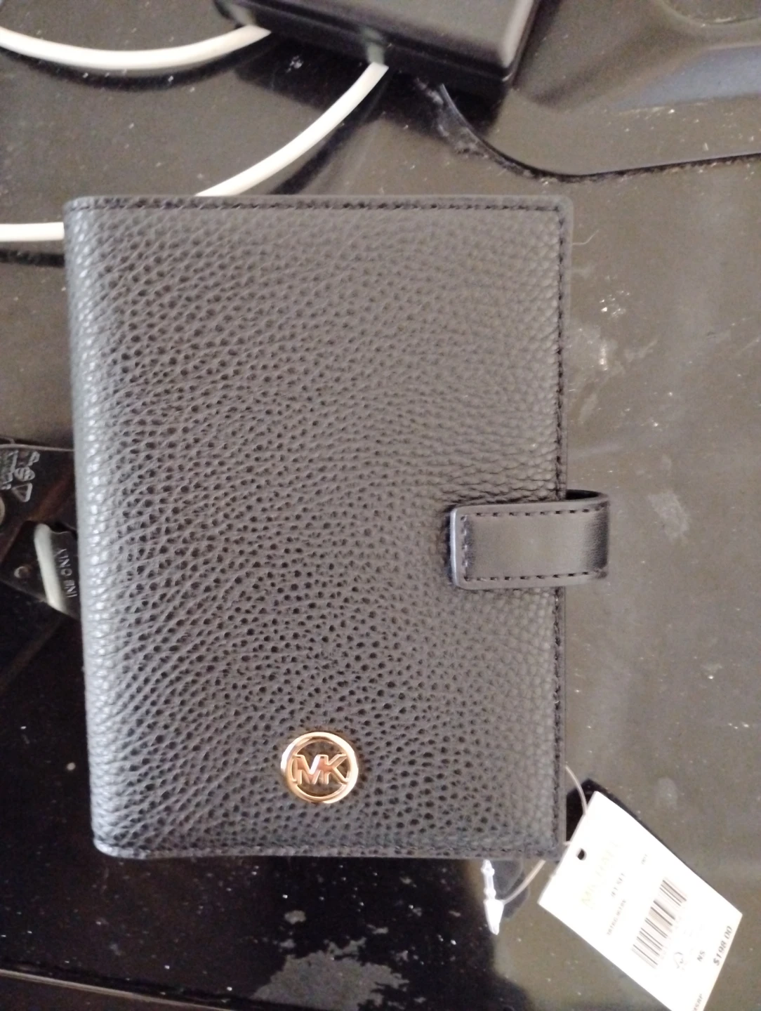 Michael Kors Black Pebble Leather Travel Organizer