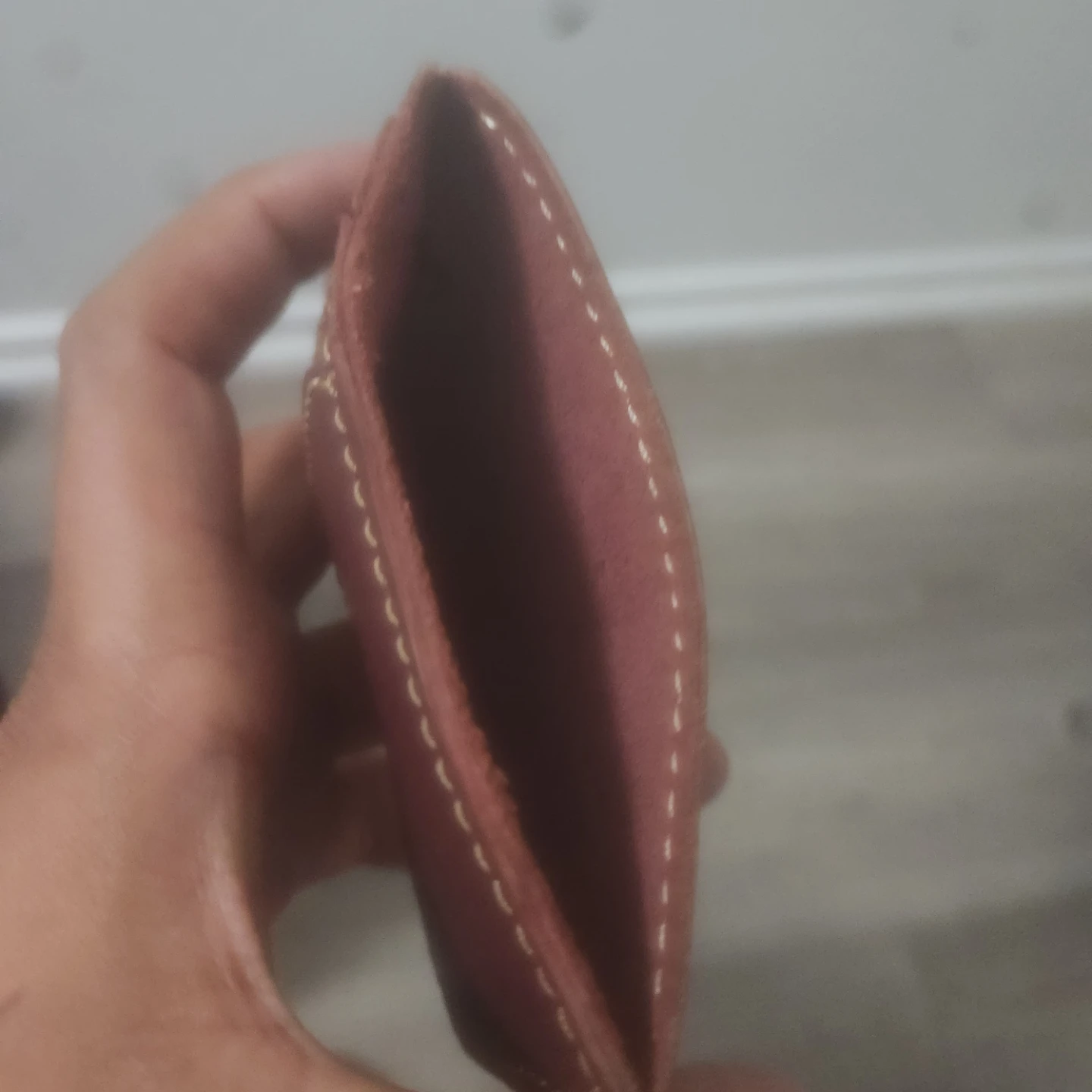 Brown Faux Leather Card Holder - photo 2
