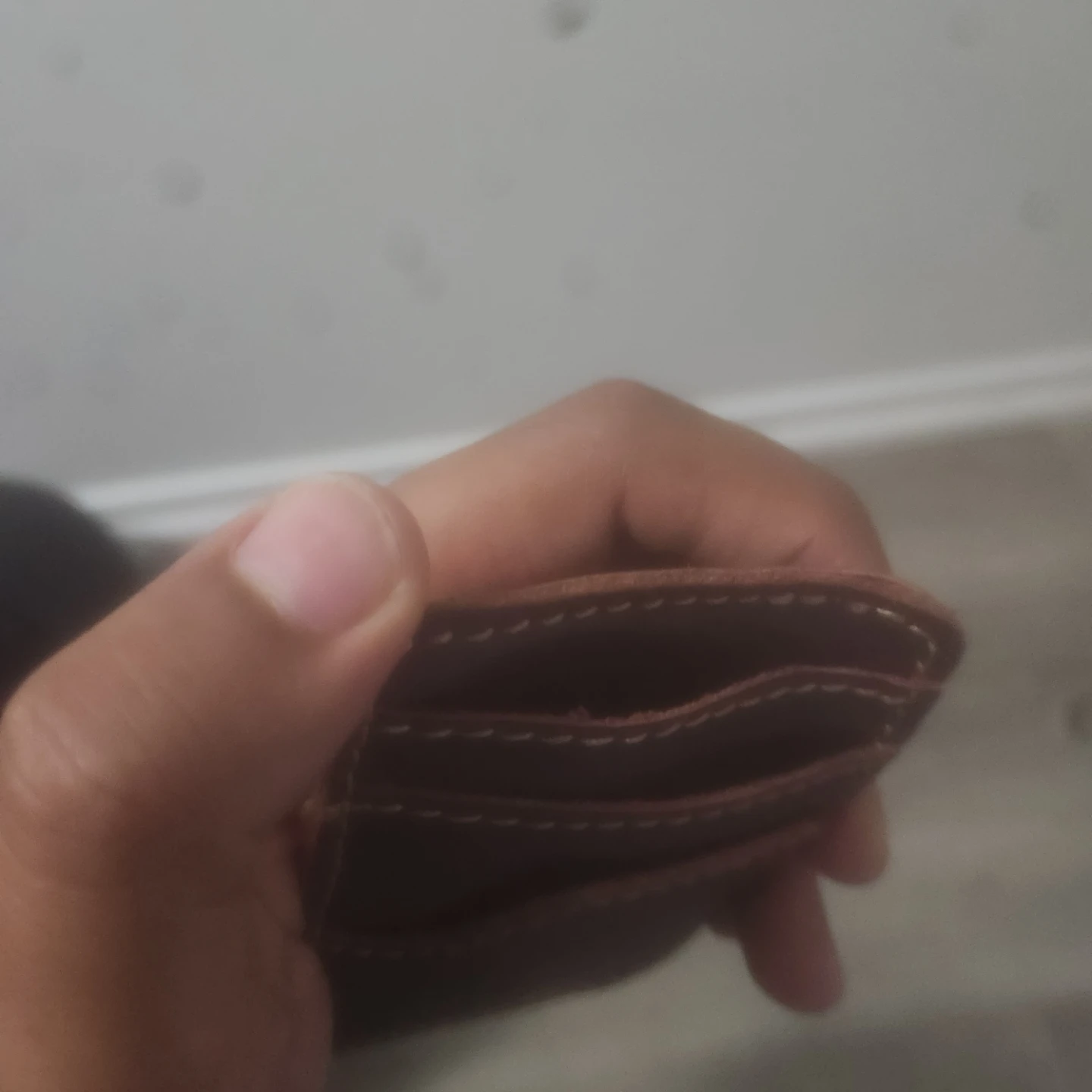 Brown Faux Leather Card Holder - photo 3
