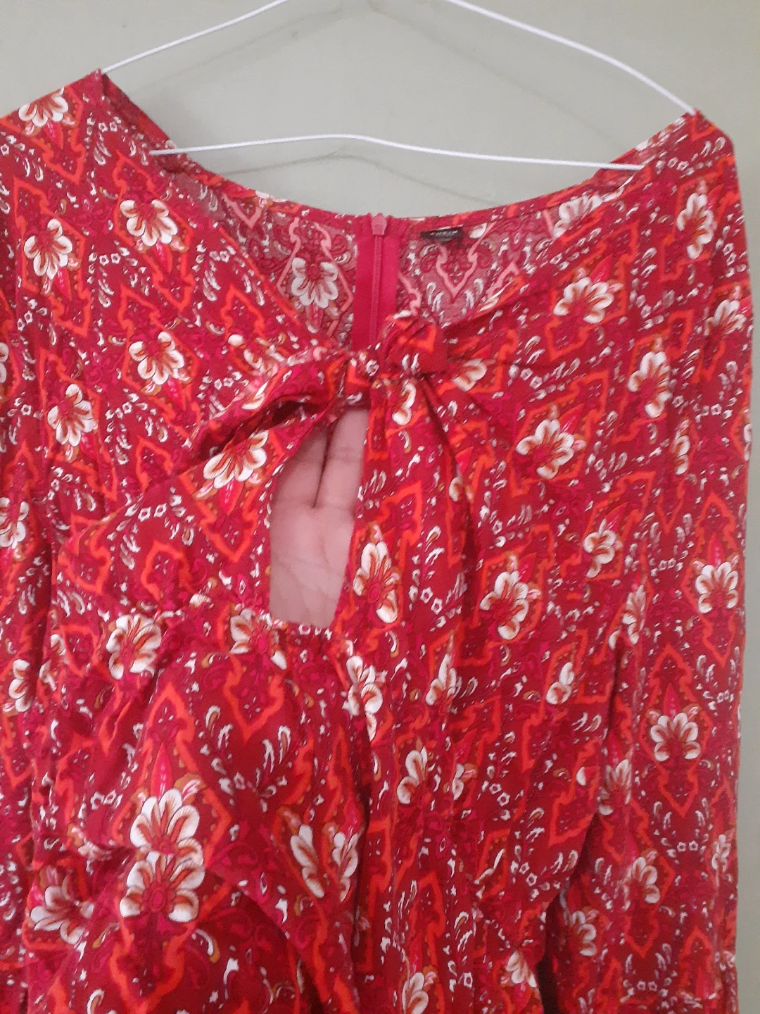 SHEIN CURVE Red Floral Print Maxi Dress - photo 2