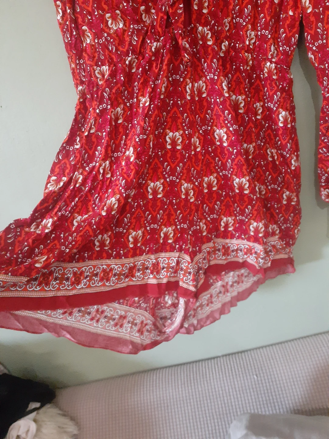 SHEIN CURVE Red Floral Print Maxi Dress - photo 3