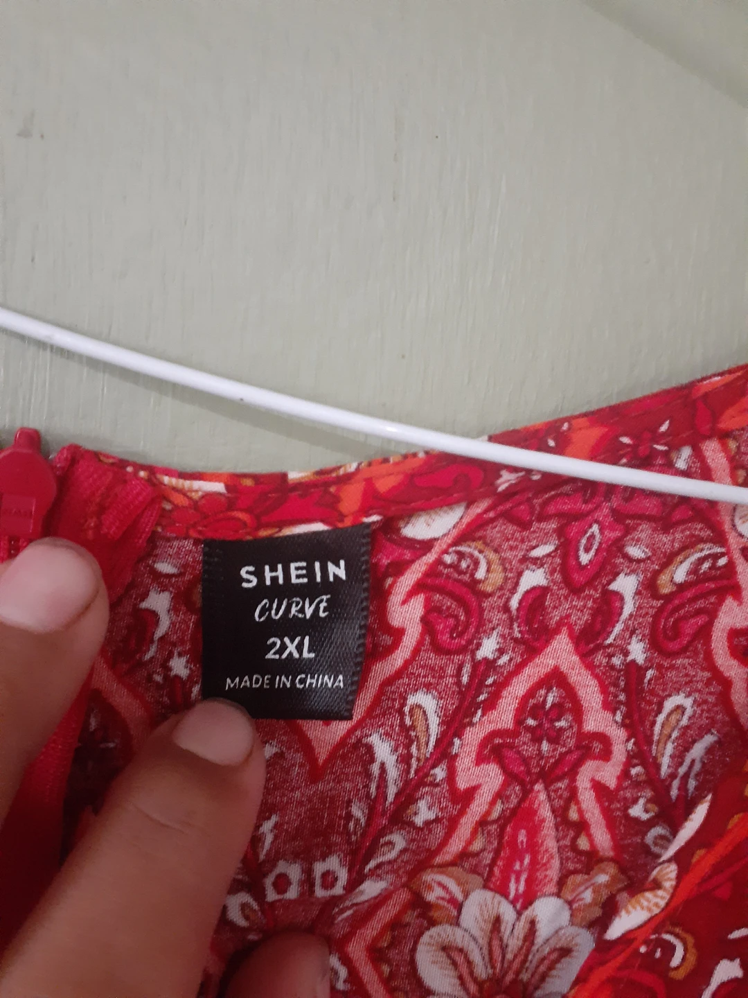 SHEIN CURVE Red Floral Print Maxi Dress - photo 5