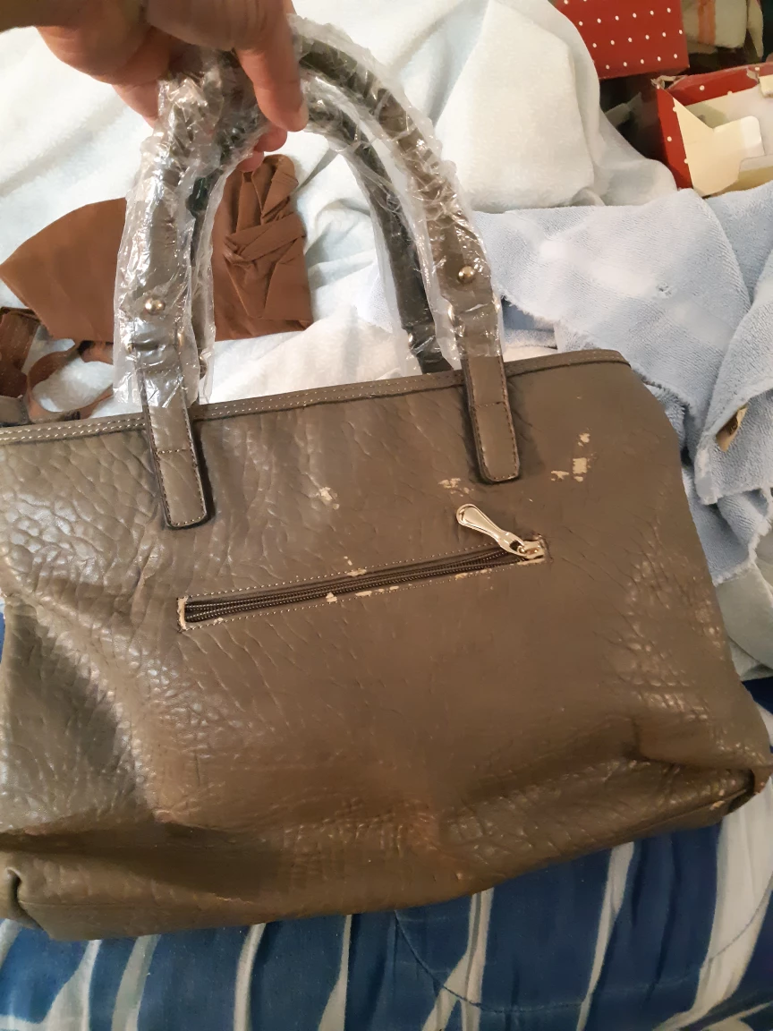 Grey Faux Leather Tote Bag - photo 2