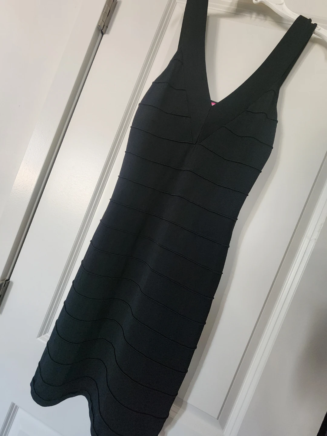Black V-Neck Bodycon Dress