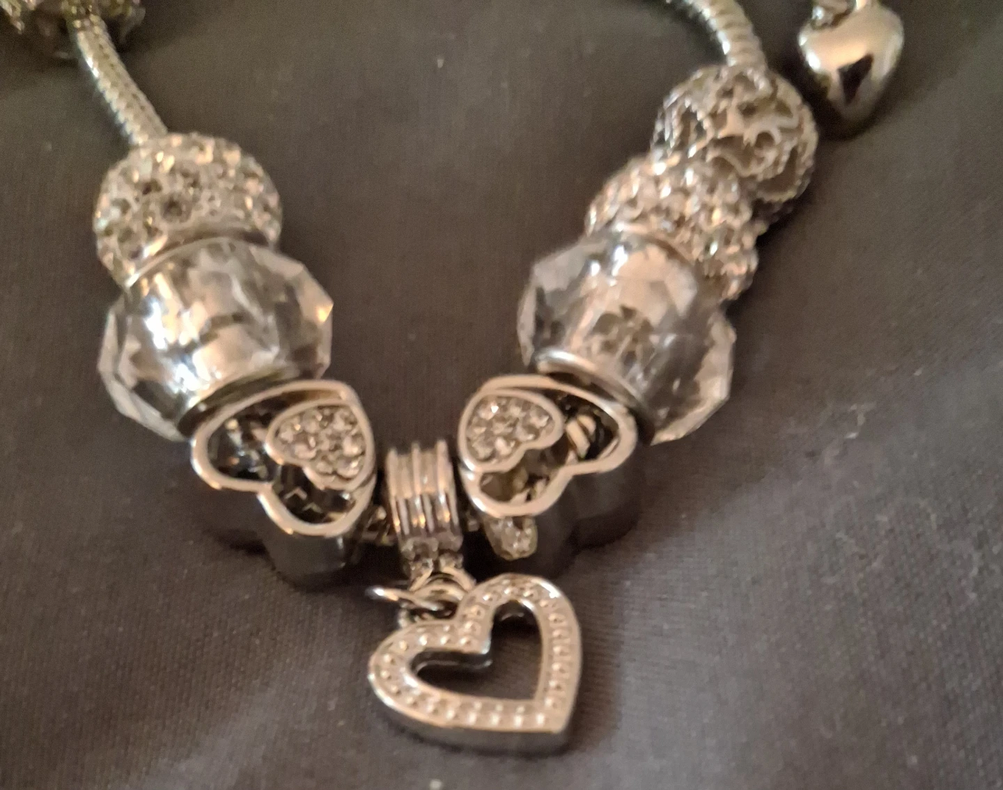 Silver Charm Bracelet and Ring Set - photo 4