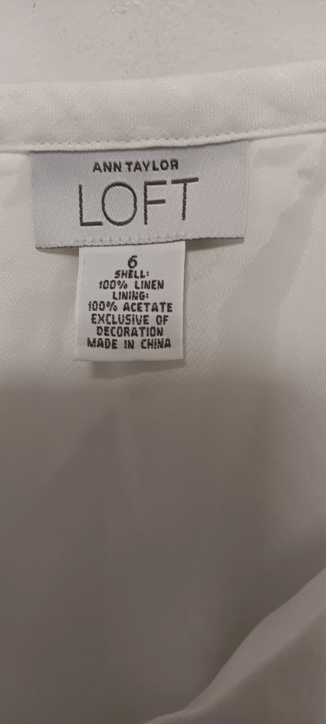 Ann Taylor LOFT White Linen Skirt Size 6 - photo 2