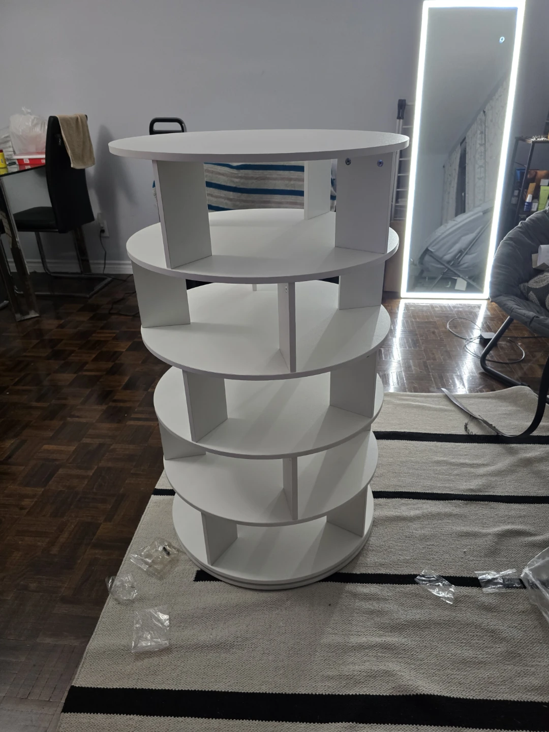 White 360 Rotating 5-Tier Shoe Rack Tower - photo 4