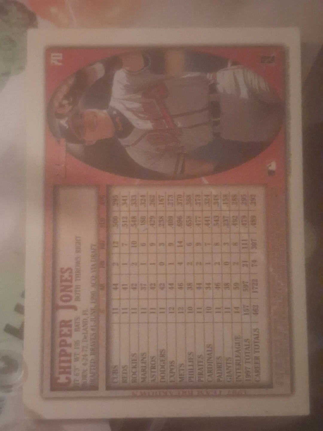 1997 Bowman Chipper Jones Baseball Card - photo 2