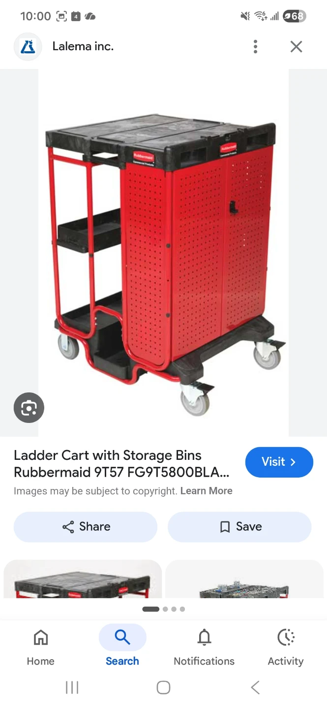 Rubbermaid Ladder Cart with Perforated Cabinet - photo 3