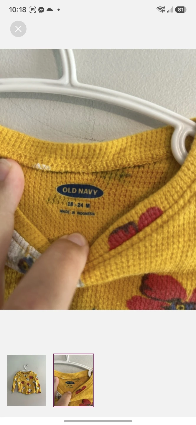 Old Navy Girls Floral Long Sleeve Thermal Shirt - photo 2