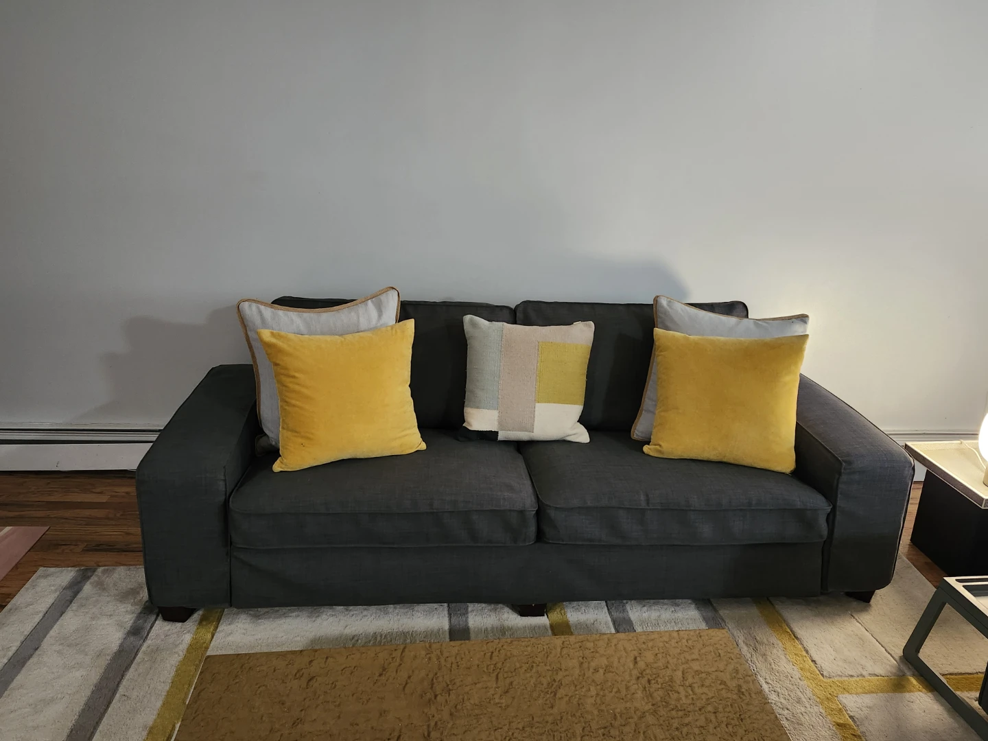 Dark Gray Sofa with recliner