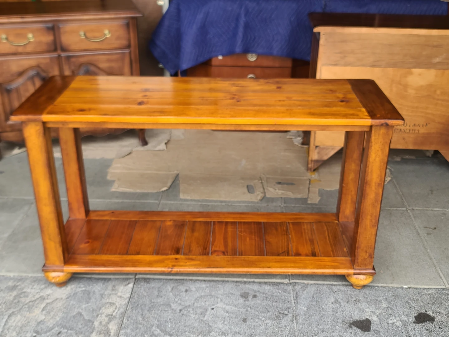 Wooden Console Table with Lower Shelf
