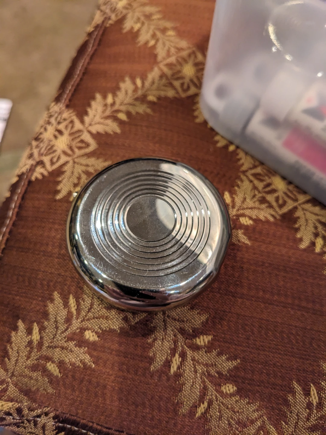 Round Pill Case with Skull and Roses Design - photo 3