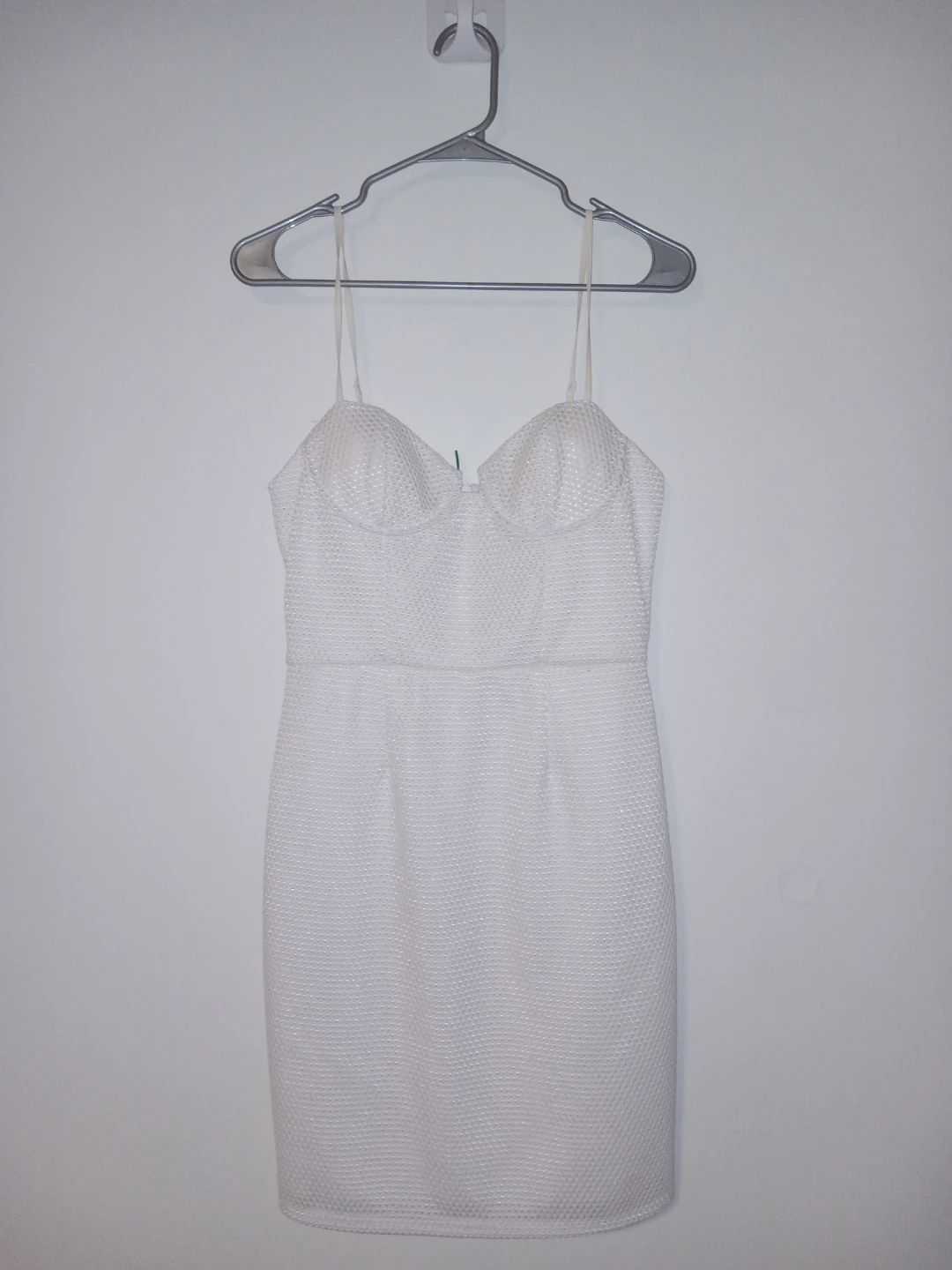 Just Fab White Textured Mini Dress
