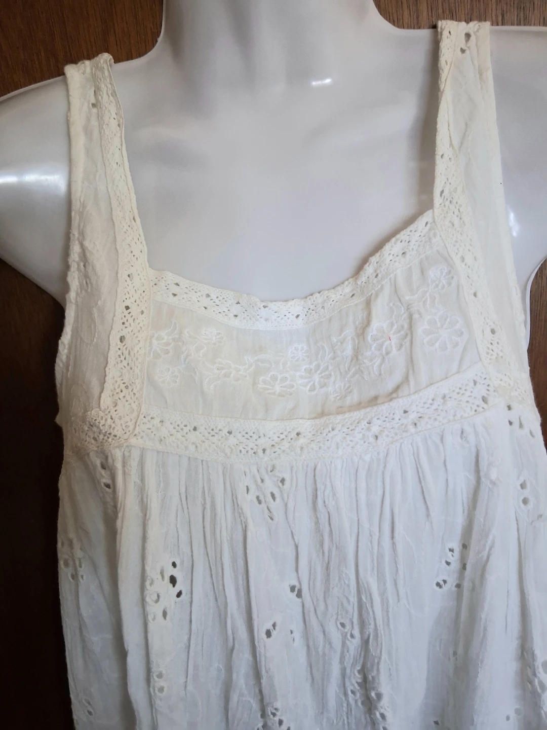 Patrons of Peace White Eyelet Lace Tank Top XS - photo 4