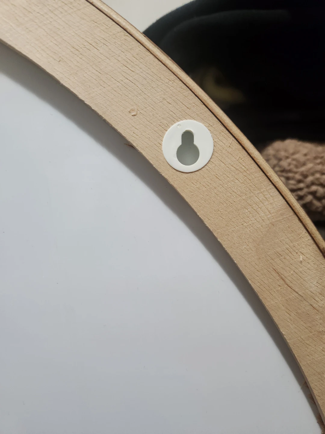 Round Walnut Veneer Mirror - 80 cm (31 1/2") - photo 4