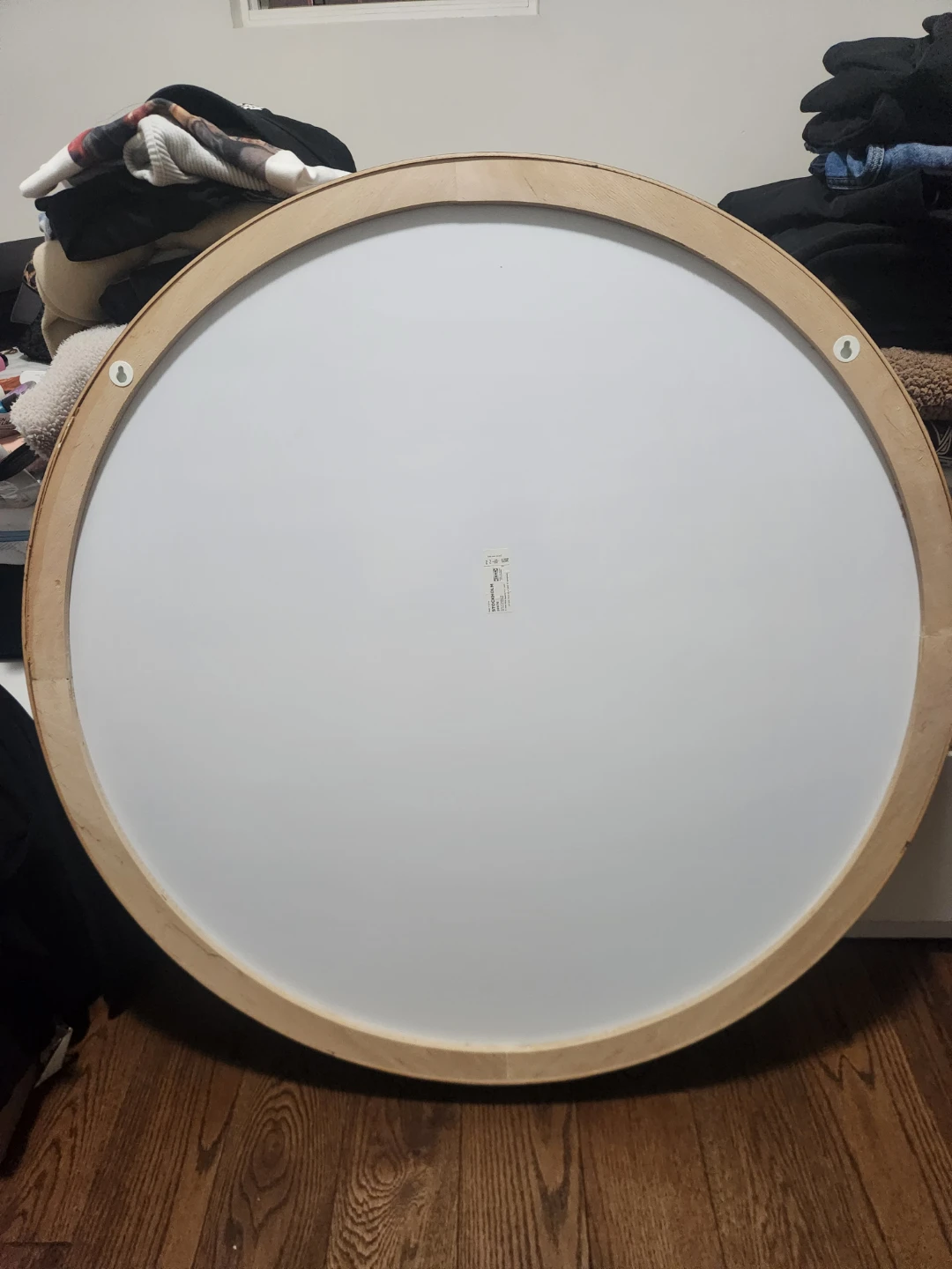Round Walnut Veneer Mirror - 80 cm (31 1/2") - photo 5