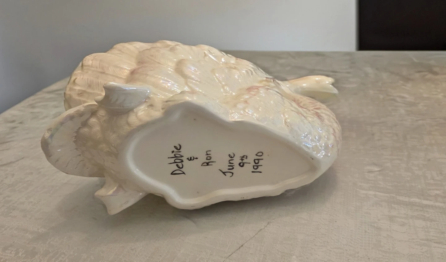 10 inches Ceramic Swan Planter -  Iridescent Porcelain - photo 3