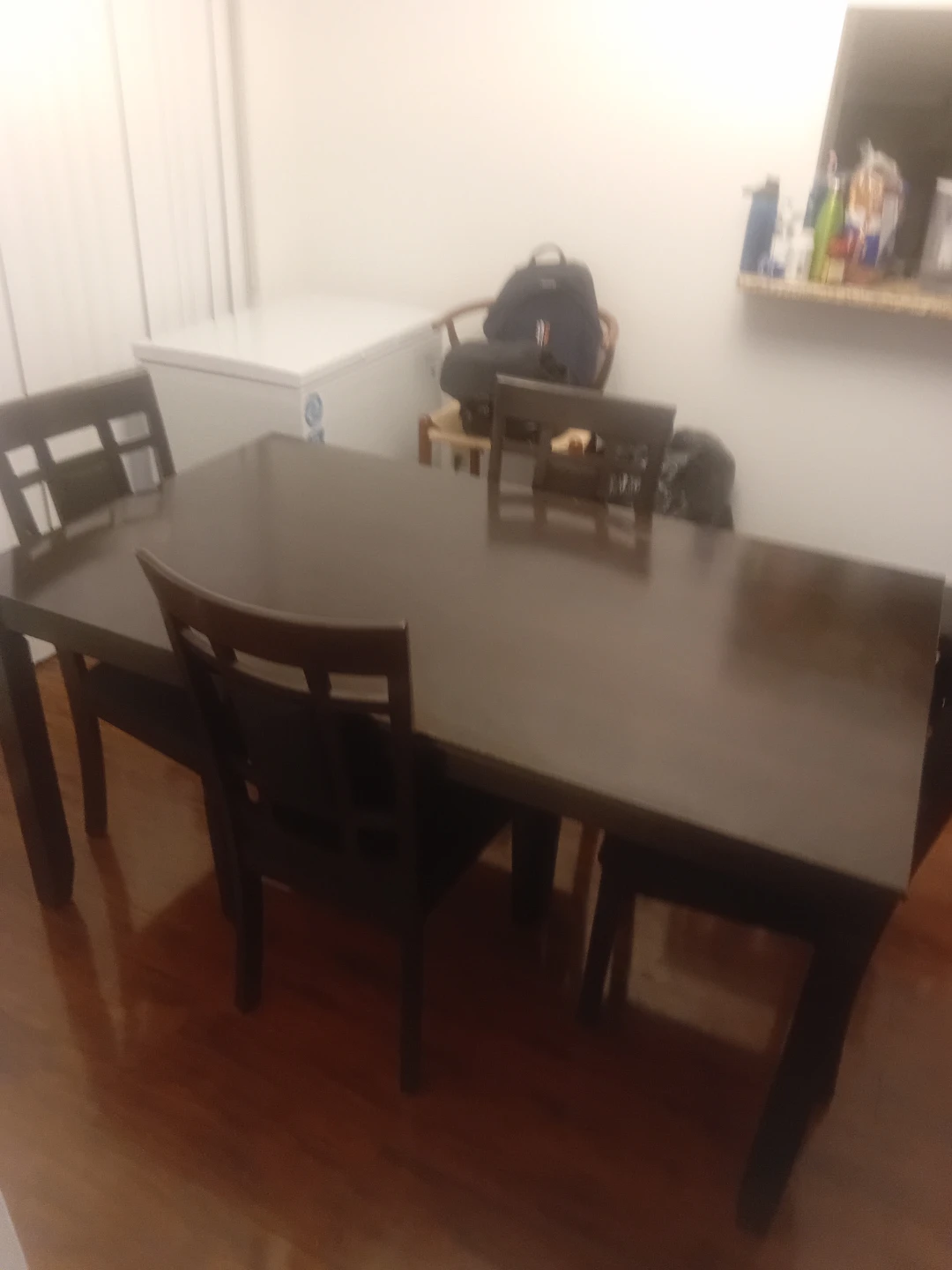 Dark Wood Dining Table with 4 Chairs