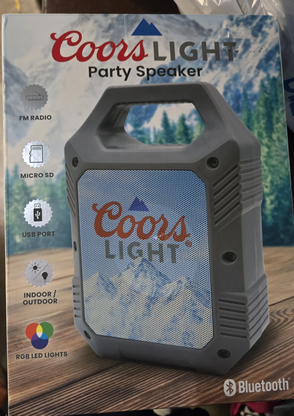 Coors Light Party Speaker w Bluetooth, FM Radio & RGB LED Lights