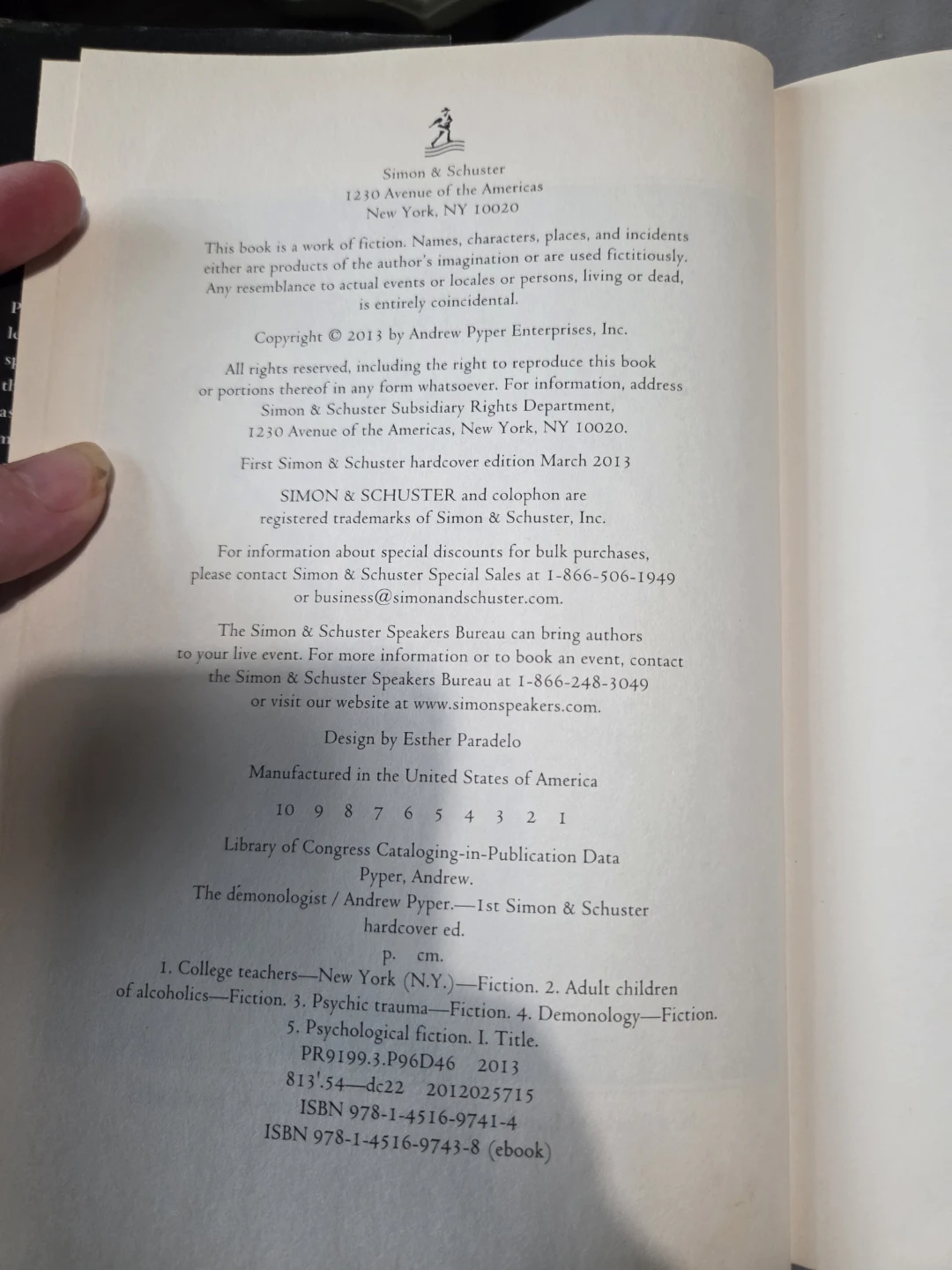 The Demonologist by Andrew Pyper - First Edition Book - photo 2