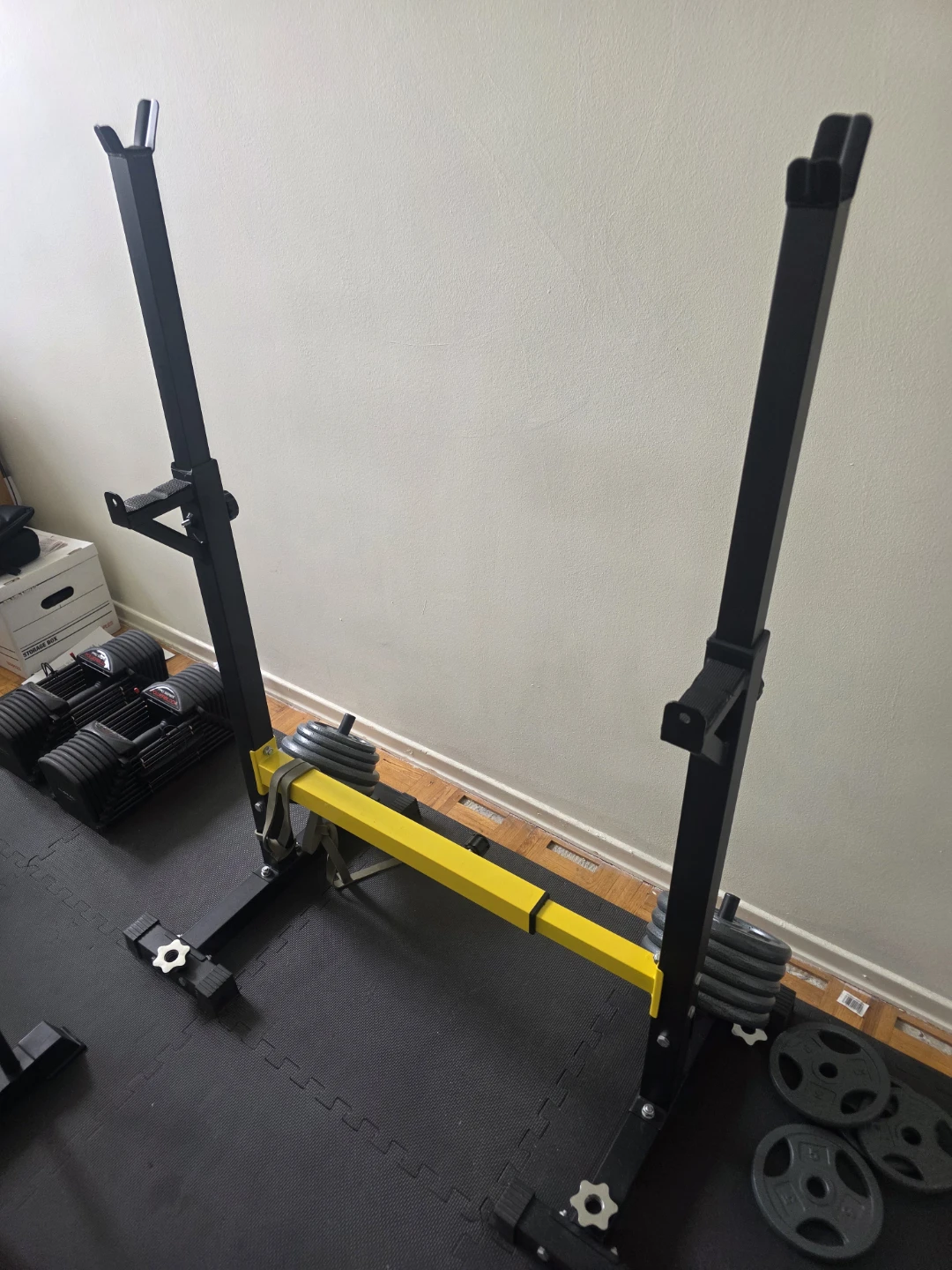 Yellow and Black Squat Rack