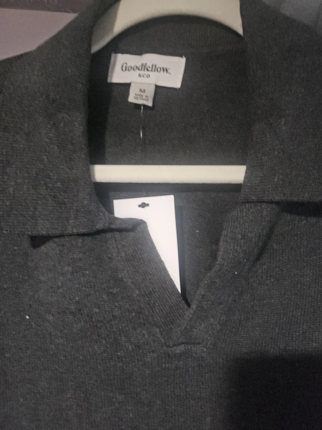 Goodfellow & Co Men's Johnny Collar Sweater - Charcoal