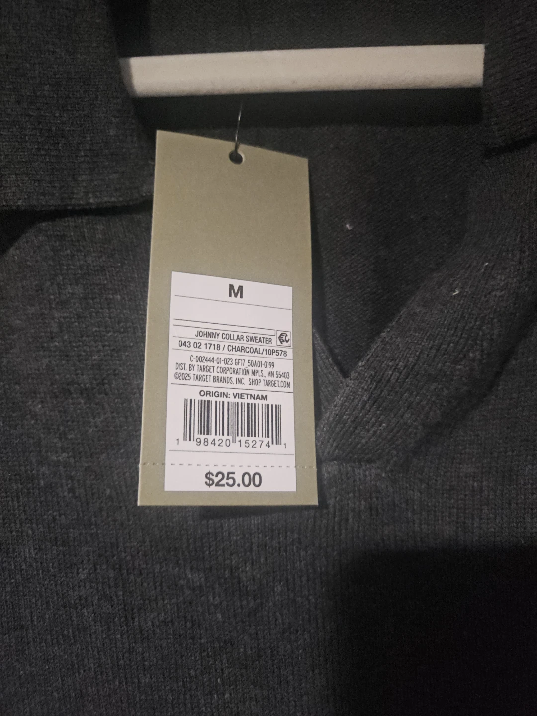 Goodfellow & Co Men's Johnny Collar Sweater - Charcoal - photo 3