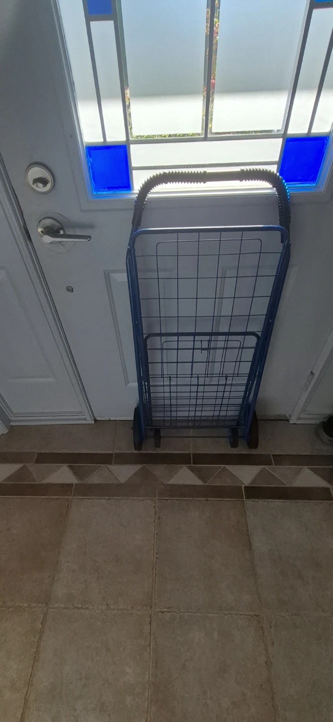 Blue Folding Shopping Cart - photo 2