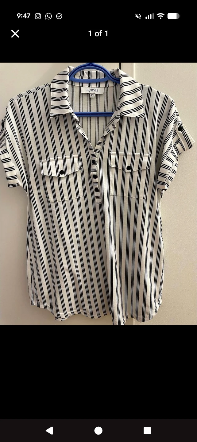 mySTYLE Striped Button-Up Shirt