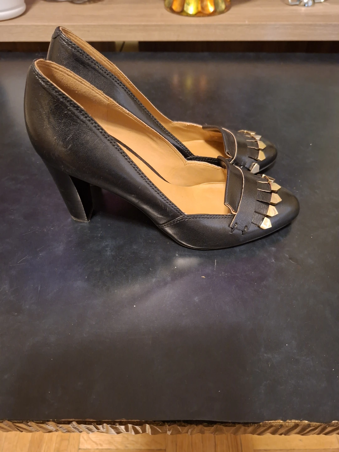 Nine West Black Leather Loafer Heels - photo 2